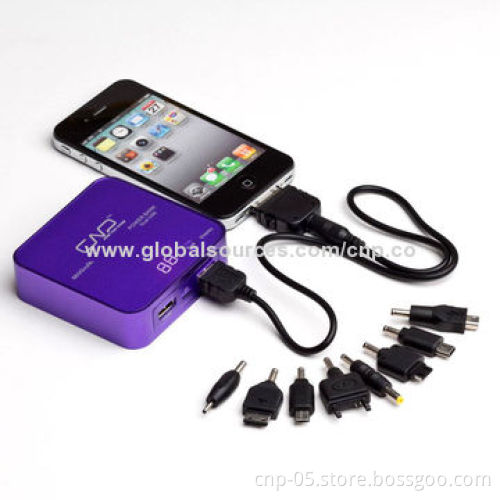6,600mAh Power Banks with 2 USB Output, Anodized Aluminium Alloy+High Gloss Finish on Edge